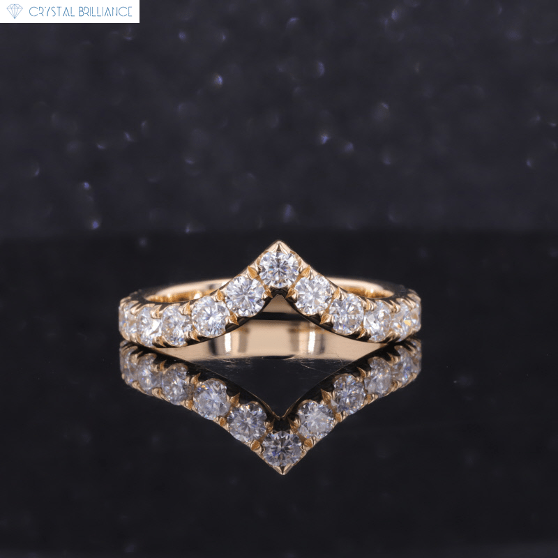 Crystal Brilliance Engagement Ring Yellow Gold / 4-13 14K Gold Queen Ring Lab-Grown Round Diamond