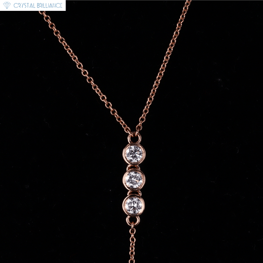 Crystal Brilliance Necklace with Lab-Grown Diamand White Gold 14K Gold Celestial Necklace Lab-Grown Round Diamond