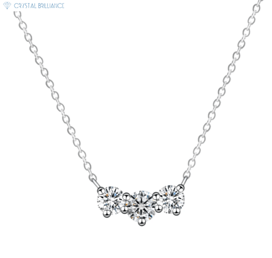 Crystal Brilliance Necklace with Lab-Grown Diamand White Gold 18K Gold Aurora Necklace Lab-Grown Round Diamond