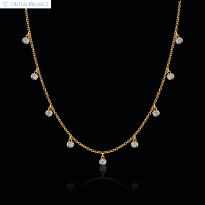 Crystal Brilliance Necklace with Lab-Grown Diamand Yellow Gold 18K Gold Pendent Necklaces Lab-Grown Round Diamond