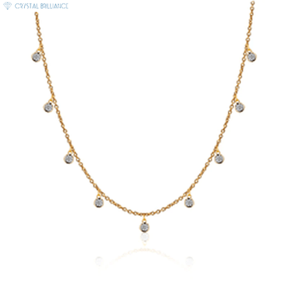 Crystal Brilliance Necklace with Lab-Grown Diamand Yellow Gold 18K Gold Pendent Necklaces Lab-Grown Round Diamond