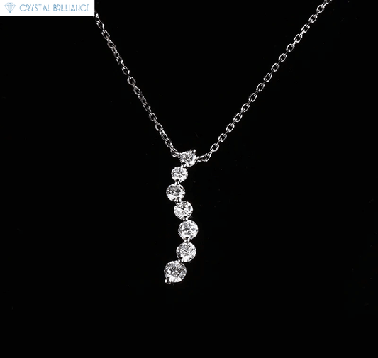 Crystal Brilliance Necklace with Lab-Grown Diamand White Gold 18K Gold Solitaire Necklace Lab-Grown Round Diamond